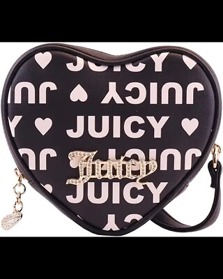 #ad Juicy Couture Fluffy Heart Shaped Crossbody Dusty Blush Color Bag Gift $54.27