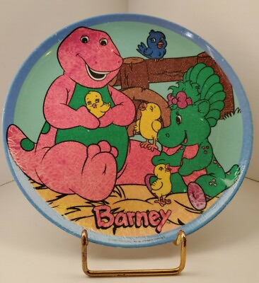 #ad Barney And Baby Bop 1997 Zak Designs Plate Vintage $10.99