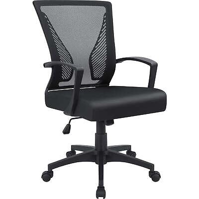#ad Mid Back Office Desk Chair Ergonomic Mesh Task Chair with Lumbar Support Black $36.61