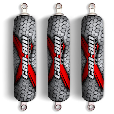 Red X Can Am Team Shock Covers Bombardier DS 450 650 ATV Set of 3 NEW $34.97