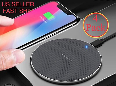 #ad 4 Pack Qi Wireless Fast Charger Charging Dock Pad Mat For Samsung S10 iPhone 10W $21.99