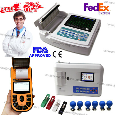#ad CE FDA Digital EKG ECG Machine 12 lead 1 3 12 CHANNEL Electrocardiograph CONTEC $229.00
