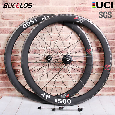 #ad #ad Road Racing Bike Wheelset 700C Carbon Rim 50mm Clincher Tubeless Ready QR Wheels $499.99