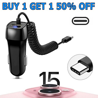 #ad FAST Rapid Car Charger Type C USB C Charging For iPhone 15 Pro Max 15 Plus $4.95