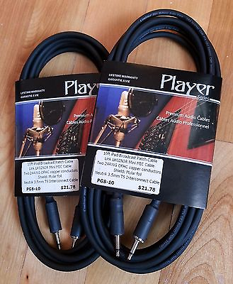 #ad 2X Player series audio cables high quality 10 ft1 8 3.5mm to 1 8 jack Kenton $30.99