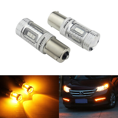 #ad 1156 BA15s P21W 15W LED Car Bulb For Honda Accord Turn Signal Stop Lights Amber $10.91