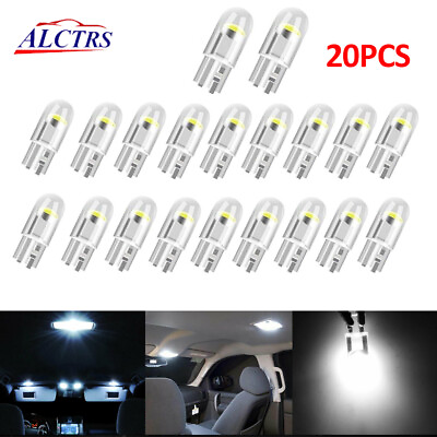 #ad 20Pcs White LED T10 194 168 W5W Car Trunk Interior Map License Plate Light Bulbs $6.19