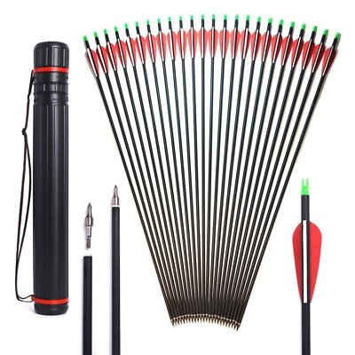 #ad 30quot; Archery Carbon Arrows Spine 500 OD 7.8 mm For 40 60 lbs Compound Recurve Bow $29.99