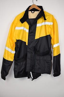 #ad MotoBoss Reflective Mens Moto Rain Jacket uniform with pants Size L $29.99