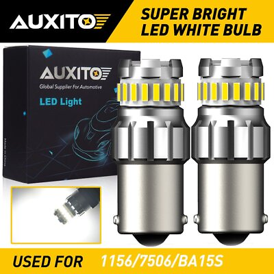 #ad 2x AUXITO 1156 LED Reverse Light BA15S Backup Bulb 6500K White Parking Lamp EXF $11.01