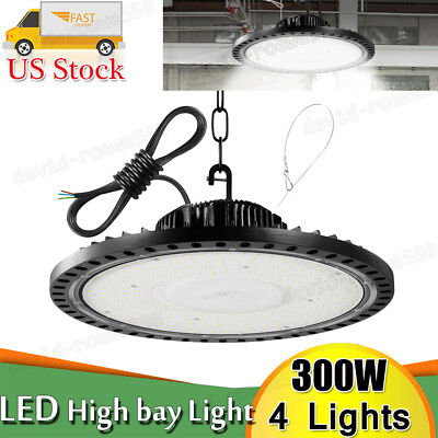 #ad 4X Bright 300W UFO Led High Bay Light Workshop Gym Factory Commercial Lighting $167.99