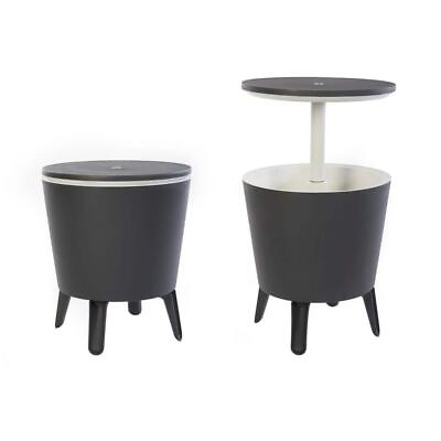 #ad Keter Accent Table Cooler One Cool Bar Outdoor Resin Gray $81.24