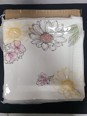 #ad 2SPL9822 13quot; Melamine Square Platter Spring Floral EveArt Set Of 4 New $149.99