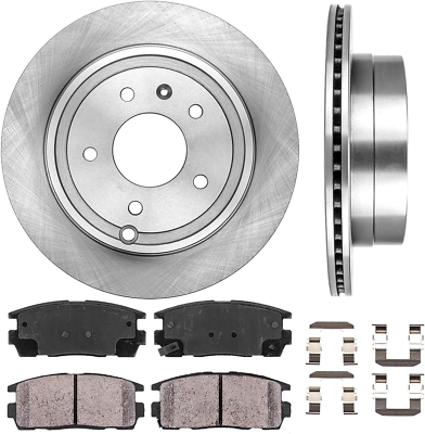 #ad Callahan Rear Brake Disc Rotors and Ceramic Brake Pads Hardware Brake Kit for $143.99