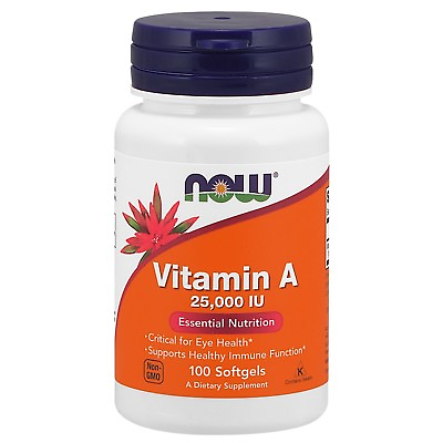#ad NOW Foods Vitamin A 25000 IU 100 Softgels $7.19