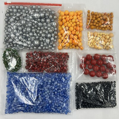 #ad Mixed Lot Round Beads 9 Colors 42 Ounces B1 $22.50
