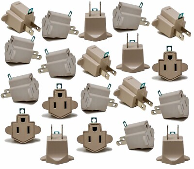 #ad 20 Pack 3 to 2 prong AC Polarized Grounding Power Plug Adapter ETL RATED GRAY $20.95
