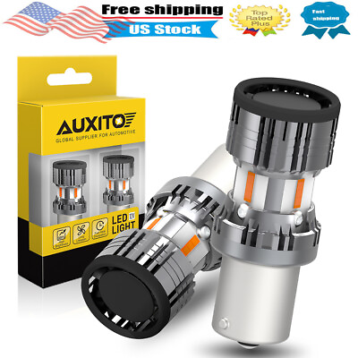 #ad AUXITO LED Turn Signal Light Bulb 1156 7506 P21W BA15S w Build in Load Resistor $23.99