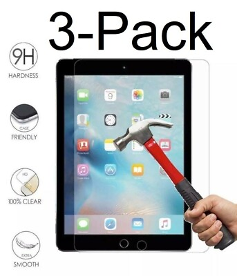#ad {3 Pack} HD Clear Tempered Glass Screen Protector For iPad 10.2 7th 8th 9th Gen $7.97