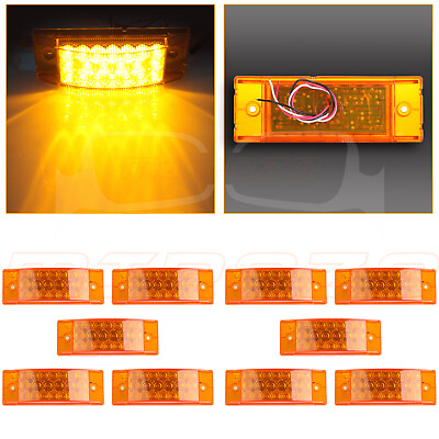 #ad 10pcs yellow 6 inch Side Marker Turn Signal Trailer Lights 20 LED 12v car $52.49