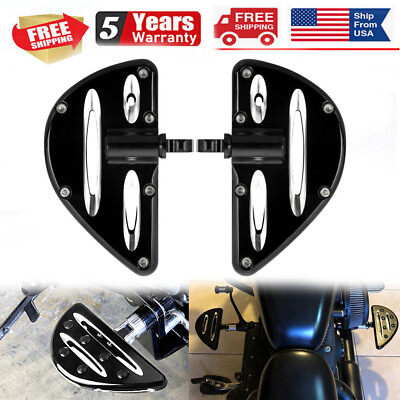 #ad CNC Rear Passenger Floorboards Footrest Foot Pegs Pedal For Harley Touring Dyna $46.16