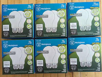 #ad Westinghouse 100W Replacement Bulbs 72W 1600 Lumens 12 Bulbs Soft White $39.50