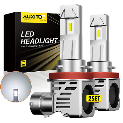 #ad 4x AUXITO H8 H11 LED Kit Headlight Beam Low Bulbs Super Bright 12000LM 6500K $68.39