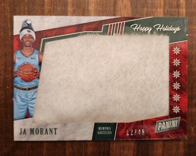 #ad 2019 Panini Happy Holidays Ja Morant Rookie RC Patch 12 46 Grizzles Jersey Match $150.00