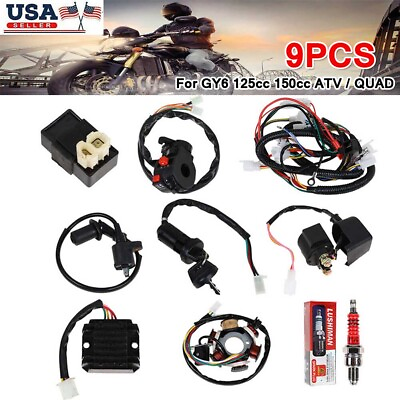 125 150cc CDI Wire Harness Stator Assembly Wiring Kit Chinese ATV Electric Quad $37.00