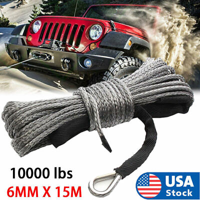 #ad Synthetic Winch Rope Line 1 4quot;x 50#x27; 10000LBS Recovery Cable 4WD ATV UTV w Sheath $13.95