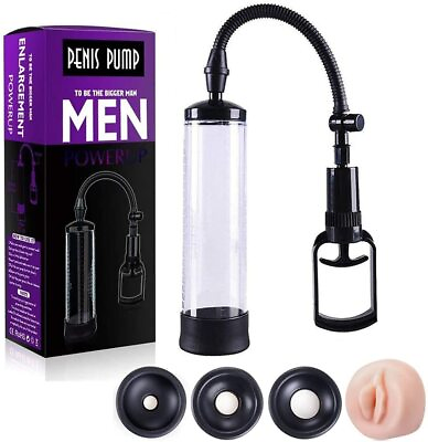 #ad Vacuum Penis Pump for Male Penile Erection Enlargement Enhancment ED 4 Sleeves $18.99