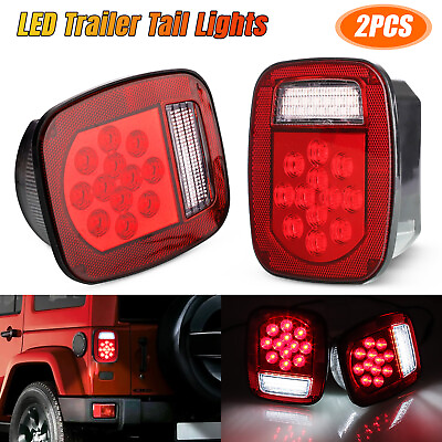 #ad Pair 39 LED Tail Lights Brake License Plate Lamp For Jeep Wrangler YJ TJ CJ5 CJ7 $33.48