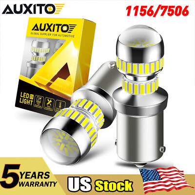 #ad AUXITO 1156 7506 LED Reverse Backup Light Canbus Error Free BA15S Bulb White EAC $56.04