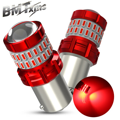 #ad 2PCS 7506 1156 BA15S LED Brake Stop Tail Light Bulbs Pure Red Bright Play Plug $12.48