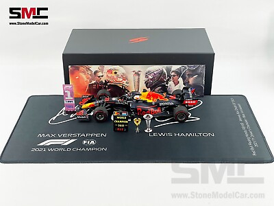 #ad Spark 1:18 Trophy Red Bull F1 RB16B Max Verstappen Abu Dhabi 2021 World Champion $169.00