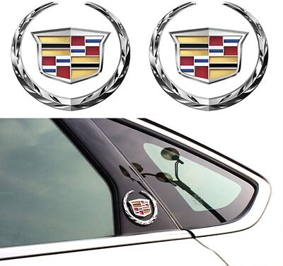 #ad 2pcs For Cadillac Fender Marker Door Logo Badge Emblem Car Decoration Sport V $11.99
