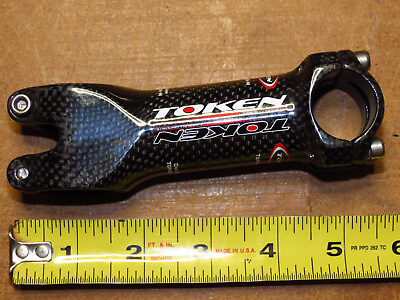 #ad TOKEN road MTB bike carbon stem 100mm slight rise 1 1 8quot; to 28.6mm used $27.99