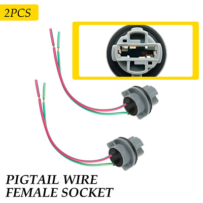#ad 2X 7440 7441 W21W 992 Brake Turn Signal Light Wiring Harness Plastic Wedge Base $9.99