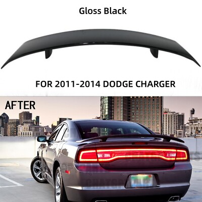 #ad REAR SPOILER FOR 2011 2012 2013 2014 DODGE CHARGER GLOSS BLACK Super Bee Style $124.00