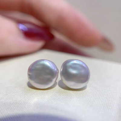 #ad classic pair of 11 12mm south sea pearl white stud earring 925s $77.44