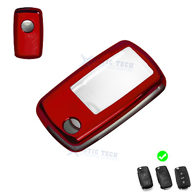 #ad Red Soft TPU Smart Key Cover Keyless Shell FOB Case for VW Passat Golf Jetta NEW $11.92