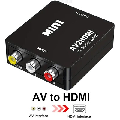 #ad RCA AV to HDMI HD Converter Adapter Composite 3RCA CVBS Audio Video Wii NES SNES $5.45
