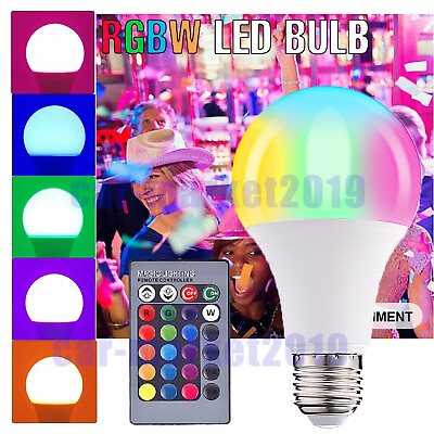 #ad LED Light Bulb 2700 6500K RGB RGBW Dimmable Lamp Remote Control 16 Color Change $5.92