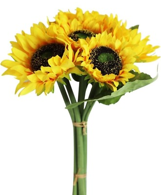 #ad Artificial Sunflower 6Pcs Fake Sunflowers Realistic Silk Sunflower 6PCS Yellow $14.99