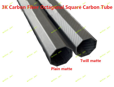 #ad 2pcs 50cm 3K Carbon Fiber Octagonal Square Carbon Tube 50*46*2MM T $98.33