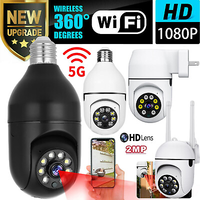 #ad 1080P 5G amp; 2.4G WiFi Camera Light Bulb Security Home Camera Wireless Waterproof $27.98