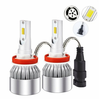 #ad H4 CREE COB C6 LED Low Beam Headlight All in One Kit White 6000K $29.95