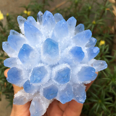 #ad #ad 300gNew find Blue Phantom Quartz Crystal Cluster Mineral Specimen Gem $35.53