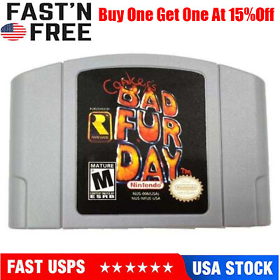 #ad Conkers Bad Fur Day Video Game Cartridge Console Card For Nintendo N64 fd $19.88