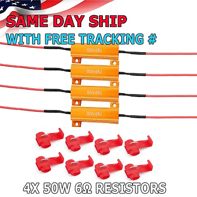 #ad 4X Load Resistor 50W 6RJ 6ohm LED Decoder FIX Hyper Flash Turn Signal Blinker $6.99